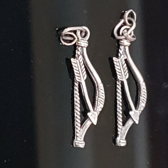 Unbranded Jewelry - Two Silver 3D Cupids Bow and Arrow Archery Charms